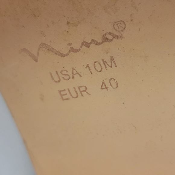 Nina Womens Heels Size 10 Silver Rhinestone Strappy Gladiator Back Zip - Picture 11 of 12